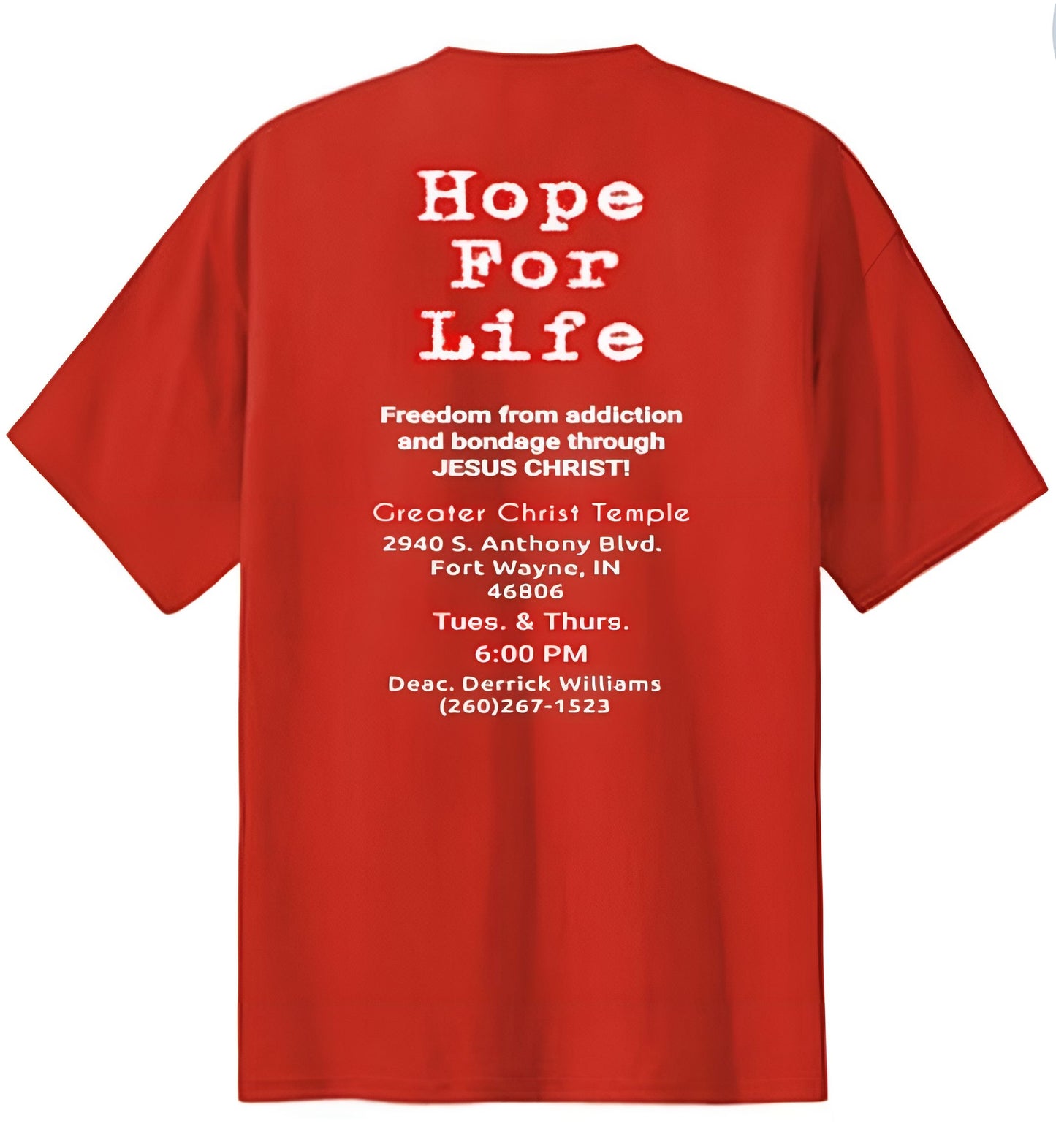 Hope For Life tshirt (Red)
